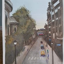 My project in Urban Landscapes in Watercolor course. Un progetto di Pittura ad acquerello di Claudine Dufour - 05.05.2020
