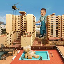 Cariño, he agrandado al niño. Un projet de Collage, Créativité, Design graphique , et Retouche photographique de alejopch - 05.05.2020