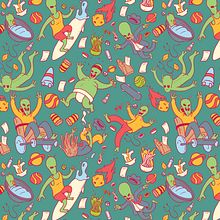 Mi Proyecto del curso: Patterns vectoriales - Alien Pattern. Un progetto di Illustrazione tradizionale, Illustrazione digitale e Illustrazione vettoriale di Pedro Fernandes - 06.05.2020