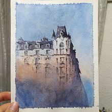 Mi Proyecto del curso: Dibujo arquitectónico con acuarela y tinta. Projekt z dziedziny  Malarstwo i Malowanie akwarelą użytkownika Axel Palacios - 07.05.2020