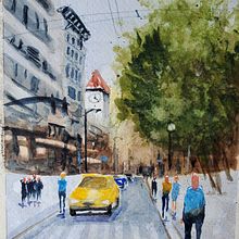 My project in Urban Landscapes in Watercolor course. Watercolor Painting project by Patty McRory - 05.07.2020