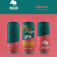 Diseño lata Citrus Hazy IPA - Cerveza Jabalina. Un proyecto de Diseño de logotipos y Diseño gráfico de Gauthier Tracy - 07.05.2020