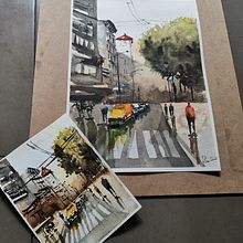 Mi Proyecto del curso: Paisajes urbanos en acuarela. Un progetto di Pittura ad acquerello di Paz Riu marquez - 16.05.2020