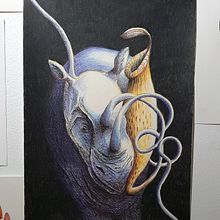 Sumatran Rhino and Nepenthes in Chiaroscuro. Un proyecto de Dibujo artístico de Stephanie Kilgast - 07.05.2020