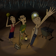 Los tres mineros ochenteros. Digital Illustration project by Scarlet García - 05.07.2020