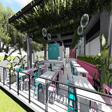 Mi Proyecto del curso: Diseño de interiores para restaurantes. 3D, 3D Animation, and Architecture project by Stephany Vásquez Castaño - 05.08.2020