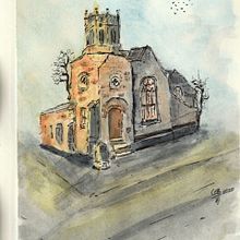 My project in Architectural Sketching with Watercolor and Ink course. Watercolor Painting project by Thomas Leparskas - 05.08.2020