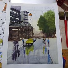 Mi Proyecto del curso: Paisajes urbanos en acuarela. Watercolor Painting project by Matias Santiago Godoy - 05.09.2020