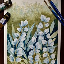 Mi Proyecto del curso: Técnicas de acuarela en negativo para ilustración botánica. Projekt z dziedziny R i sunek botaniczn użytkownika Jenny - 09.05.2020