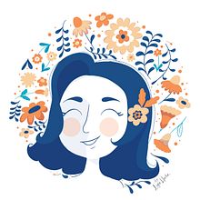 My project in Illustrated portraits with botanical elements course Ein Projekt aus dem Bereich Botanische Illustration und Digitale Illustration von Ligia Horta - 10.05.2020