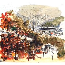 Mi Proyecto del curso: Paisajes urbanos en acuarela. Un projet de Architecture, Pa, sagisme , et Aquarelle de Pedro Llamedo - 11.05.2020