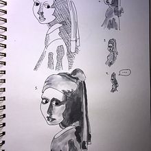 new project: sketching famous portrait. Desenho artístico projeto de Maggie White - 11.05.2020