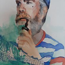 Retrato ilustrado en acuarela. Traditional illustration project by isabelle terestchenko - 05.11.2020