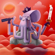 Octopirate. Un proyecto de Ilustración digital e Ilustración tradicional de Valentina Canocchi - 11.05.2020