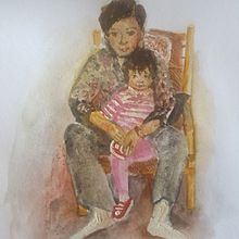 Bapa and me. Projekt z dziedziny Malowanie akwarelą użytkownika Jannah Yussof - 07.05.2020