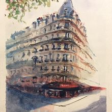 My project in Architectural Sketching with Watercolor and Ink course. Architecture project by RuRu Kenrick - 05.12.2020