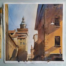 Bologna, watercolor. Architectural Illustration, Drawing, and Painting project by Ekaterina Chistiakova - 05.12.2020