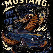 Ford Mustang. Digital Drawing, Traditional illustration, and Advertising project by Pedro Correa - 05.13.2020