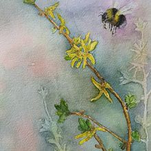 My project in Negative Watercolor Painting for Botanical Illustration course. Botanical Illustration, and Watercolor Painting project by Mia Zetterqvist - 05.13.2020