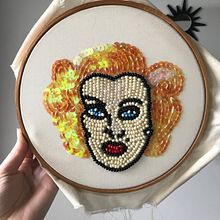 Meu projeto do curso: Retratos bordados com pedrarias. Embroider project by Nola Doetzer - 09.17.2020