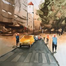 Mi Proyecto del curso: Paisajes urbanos en acuarela. Un progetto di Belle arti di isabel.riba - 25.05.2020