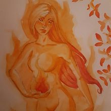 The flame. Ilustração tradicional, Pintura, e Pintura em aquarela projeto de Sara Boido - 16.05.2020