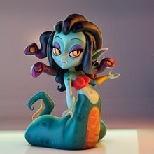 Chibi Medusa. 3D, e Modelagem 3D projeto de Meritxell Aznar Carmona - 23.10.2018