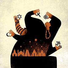 NIGHT OF THE FIVE RELIGIONS. Projekt z dziedziny Trad, c i jna ilustracja użytkownika Fatinha Ramos - 16.05.2020