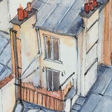 Project II - Paris Roofscape. Un progetto di Architettura, Illustrazione tradizionale e Pittura ad acquerello di Tess - 17.05.2020