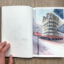 My project in Architectural Sketching with Watercolor and Ink course. Un proyecto de Ilustración arquitectónica, Bocetado y Pintura a la acuarela de Corinne Steyn - 17.05.2020