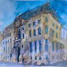 My project in Architectural Sketching with Watercolor and Ink course. Pintura em aquarela projeto de leonfurze - 19.05.2020