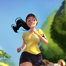 RUNNING WITH MOM. Un progetto di Pittura digitale di Álvaro Cardozo W - 19.05.2020
