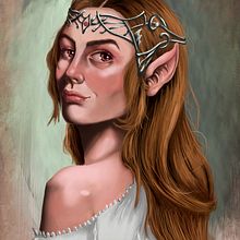 Retrato Princesa Elfo. Un proyecto de Pintura digital, Dibujo de Retrato y Pintura de Christian Fabián Martínez - 19.04.2019