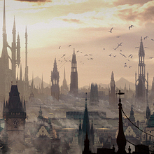 Gothic City. Un proyecto de Arquitectura digital, Concept Art, Ilustración arquitectónica y Pintura de Christian Fabián Martínez - 12.06.2019