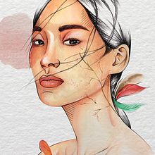 Meu projeto do curso: Retrato ilustrado em aquarela.  project by jessica_manique - 05.19.2020
