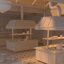 Estudios de modelado de cocina ratatouille. 3D, Architecture, and Digital Architecture project by Alexandre Seabra - 05.21.2020