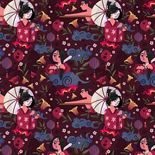 Meu projeto do curso: Design de padrões ilustrados. Projekt z dziedziny Trad, c, jna ilustracja, Pattern design i  Tkactwo użytkownika Rafaela Harger - 21.05.2020