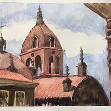 Church of San Francisco, La Paz, Bolivia. Watercolor Painting project by Murthy Sudhakar - 05.21.2020