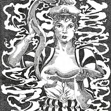 Minoan Snake Goddess. Een project van Traditionele illustratie y  Illustratie met inkt van Alkyoni Papakonstantopoulou - 22.11.2018