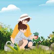 Mom & Son / illustration for Mother's Day. 2D Animation project by Rose Villacorta - 05.10.2020