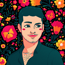 Meu projeto do curso: Retrato ilustrado com elementos botânicos. Traditional illustration, and Botanical Illustration project by Iago Machado - 05.22.2020