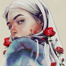 PRIMAVERANO. Portrait Drawing, Digital Illustration, and Watercolor Painting project by Elena Garnu - 05.23.2020