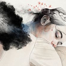 "PRENDER LAS ALAS". Portrait Drawing, Digital Drawing, Digital Illustration, and Watercolor Painting project by Elena Garnu - 05.23.2020