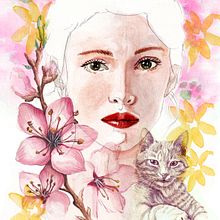 Mi Proyecto del curso: Retrato con gato. . Un progetto di Belle arti di Noelia Bravo Chaves - 02.06.2020