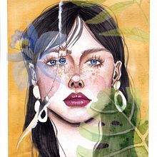 Meu projeto do curso: Retrato ilustrado em aquarela. Un proyecto de Bellas Artes de Amanda Firmino - 24.05.2020