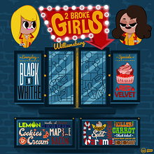 2 BROKE GIRLS. Desenho digital, Design digital, Design gráfico, Ilustração tradicional, Ilustração digital, e Lettering projeto de Eddo - 24.05.2020