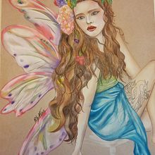 Hada. Artistic Drawing, Portrait Drawing, Design, Accessor, Design, and Fashion Design project by Rebeca Mira Cuartero - 05.24.2020
