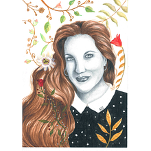 Retrato floral. Portrait Drawing, Traditional illustration, and Watercolor Painting project by Sandra Wind - 05.25.2020