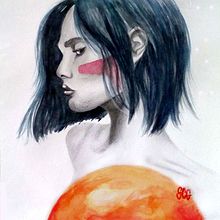Gally - Alita. Pencil Drawing, Traditional illustration, and Watercolor Painting project by Sandra Wind - 05.25.2020