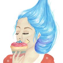 Alicia en el país del dulce. Traditional illustration, and Watercolor Painting project by Sandra Wind - 05.25.2020